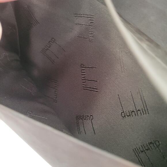 Dunhill Designer Checkbook Card Slim Bill Holder Wallet Brown Bifold Leather Vtg - Picture 8 of 10